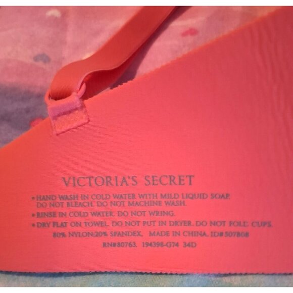 Victoria's Secret Push-Up padded underwire bra tangerine color 34D - Picture 4 of 4